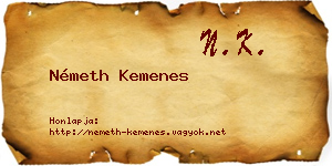 Németh Kemenes névjegykártya